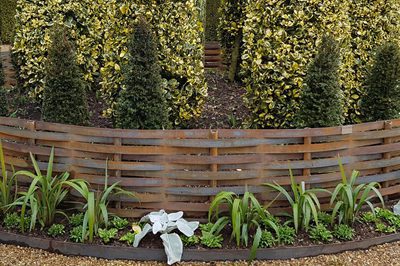 woven steel features for garden
