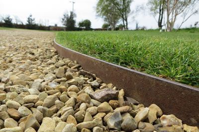 steel edging as a garden retainer